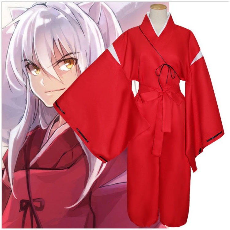 Anime Inuyasha cosplay costume red Japanese kimono men's robe costume Halloween party - My Store
