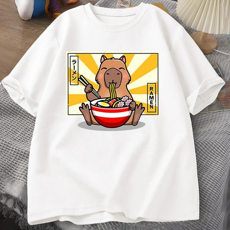 Capybara Cotton T-shirt Men's Clothing Oversized - My Store