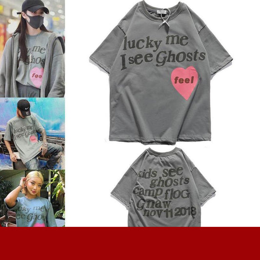 Printed Heavy Loose OVERSIZE Round Neck Short Sleeve T-shirt - My Store