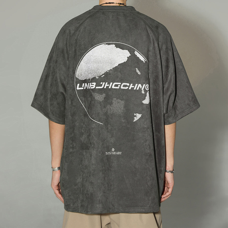 Summer Plus Size OVERSIZE Loose Suede T-shirt Short Sleeve Top - My Store