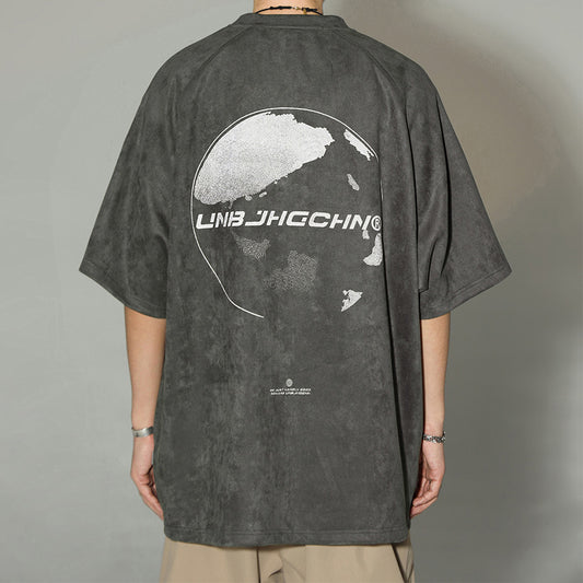 Summer Plus Size OVERSIZE Loose Suede T-shirt Short Sleeve Top - My Store