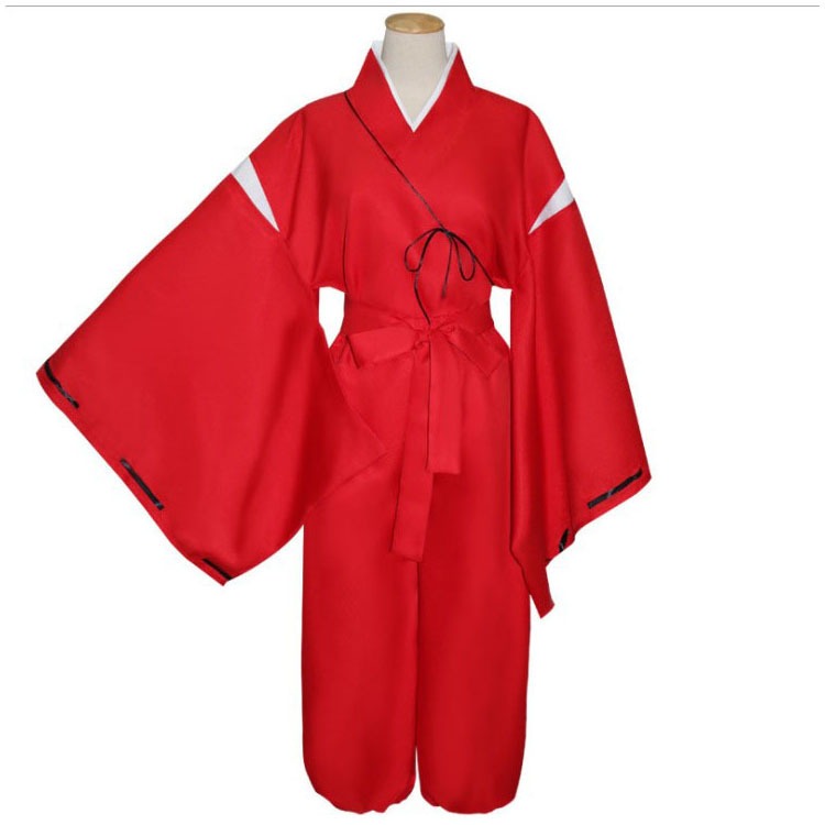 Anime Inuyasha cosplay costume red Japanese kimono men's robe costume Halloween party - My Store