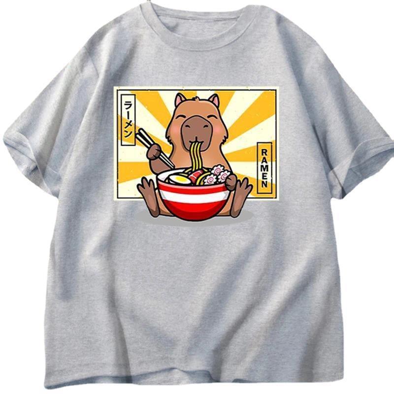 Capybara Cotton T-shirt Men's Clothing Oversized - My Store