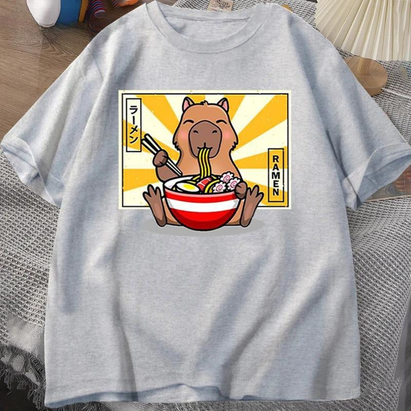 Capybara Cotton T-shirt Men's Clothing Oversized - My Store