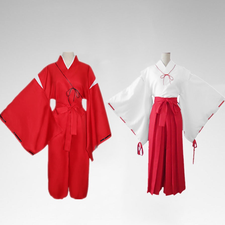 Anime Inuyasha cosplay costume red Japanese kimono men's robe costume Halloween party - My Store