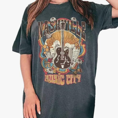 OVERSIZE Printed Colored Cotton T-shirt - My Store