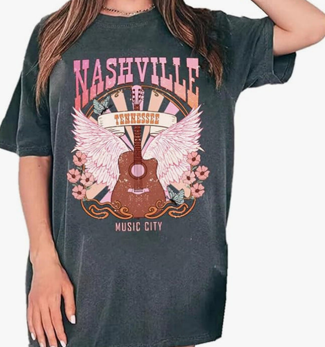 OVERSIZE Printed Colored Cotton T-shirt - My Store