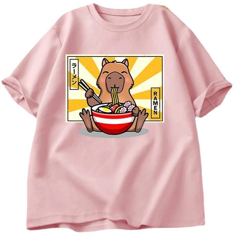 Capybara Cotton T-shirt Men's Clothing Oversized - My Store