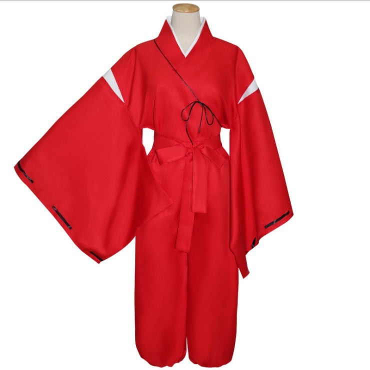 Anime Inuyasha cosplay costume red Japanese kimono men's robe costume Halloween party - My Store