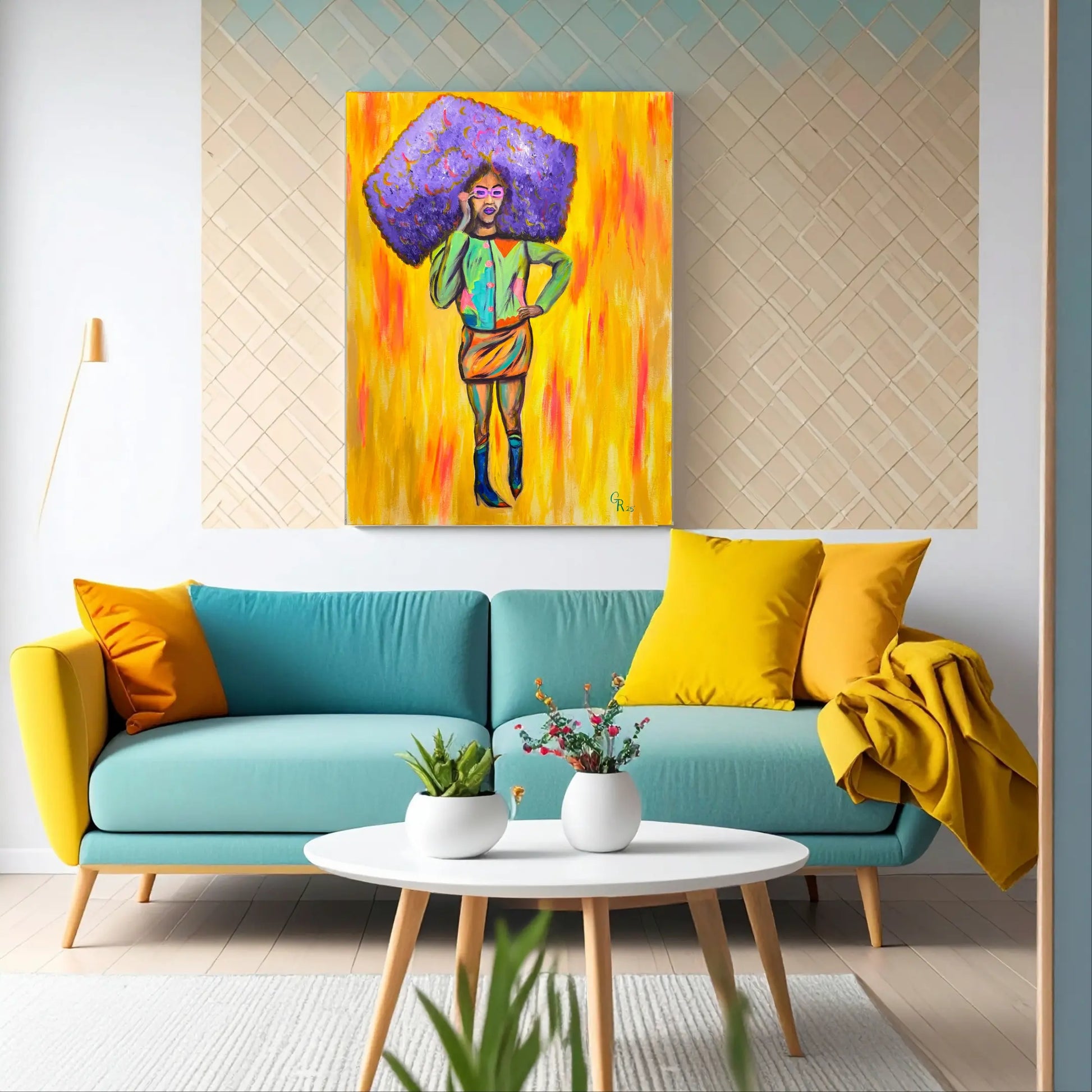 Trapezoid Goddess – 30"x40" Original Acrylic Painting on Canvas - My Store