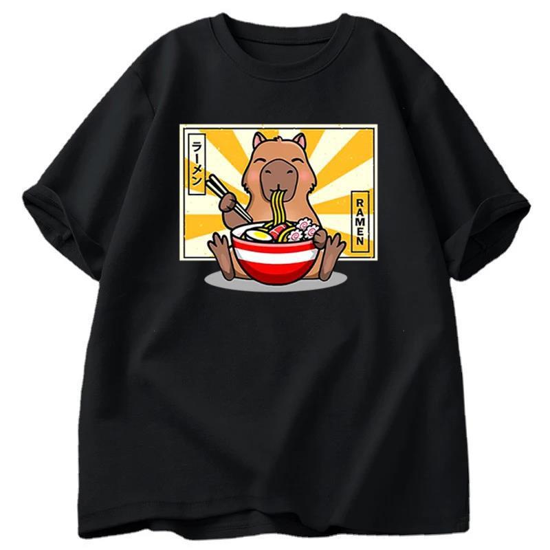 Capybara Cotton T-shirt Men's Clothing Oversized - My Store