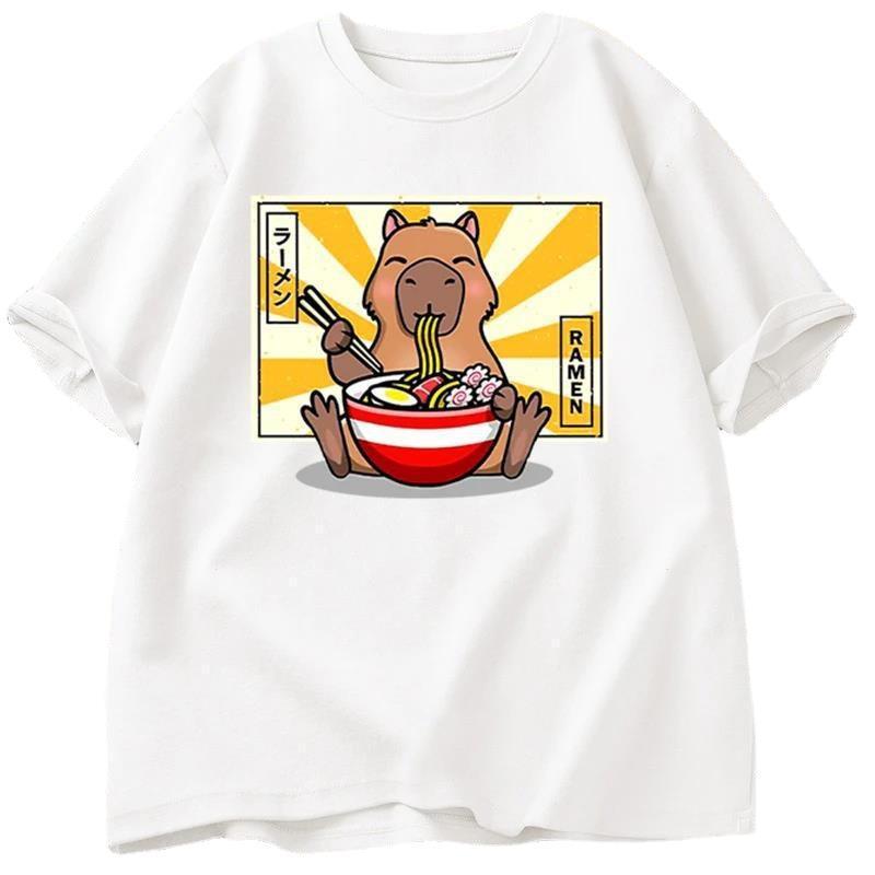 Capybara Cotton T-shirt Men's Clothing Oversized - My Store
